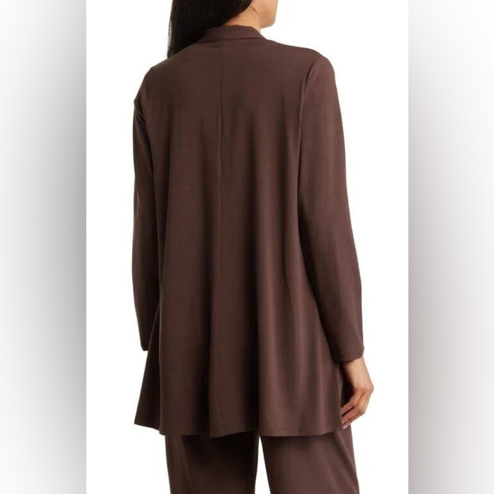Eileen Fisher Chocolate Brown Open Cardigan